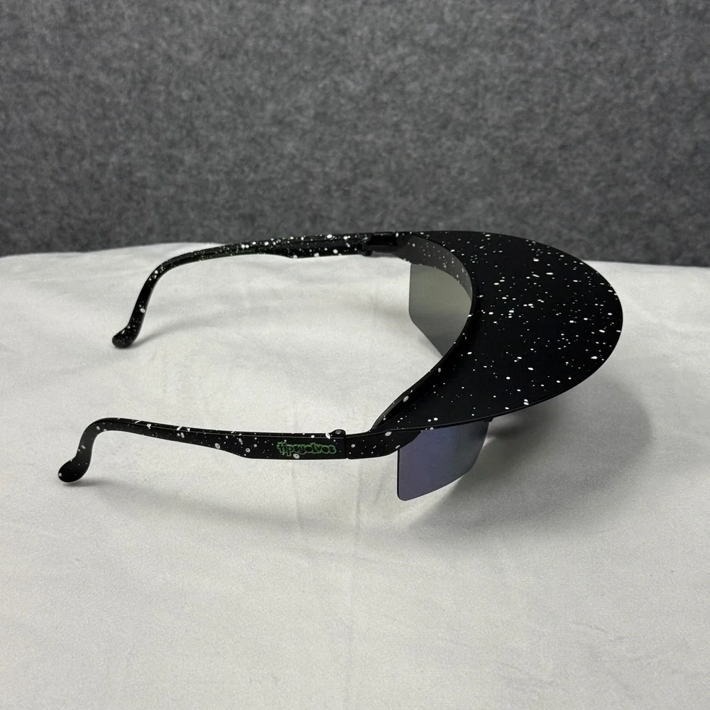 Tipsy Elves Major Lazer‎ Visor Sunglasses Black Splatter Mirrored TE-SSG593 NEW